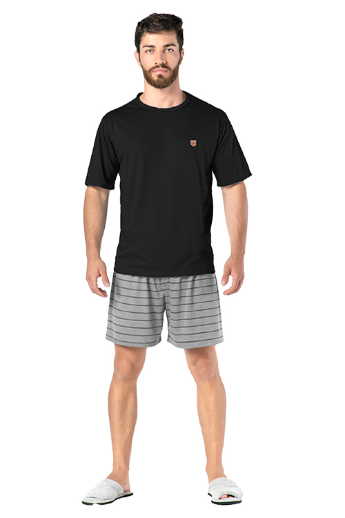 Pijama Masculino Listrado Curto