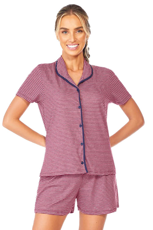 Pijama Listrado com botões