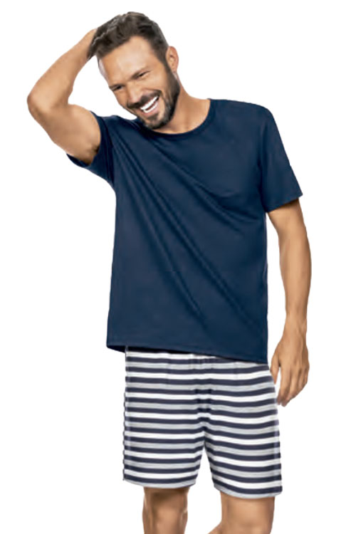 Pijama white & bluee stripes