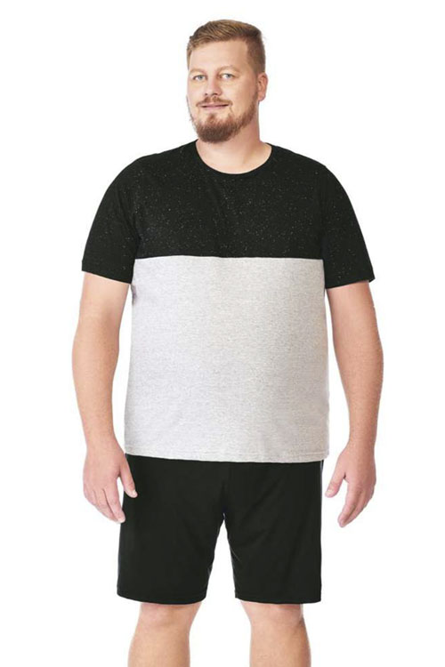 Pijama Plus m/c com recorte