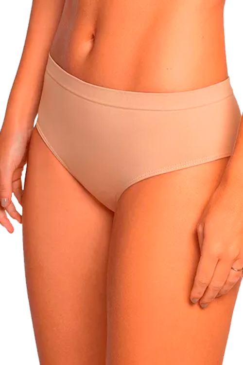 Kit 3 Calcinhas Cós Alto Hoahi Bege/Branco/Preto - Algodão Sem Costura