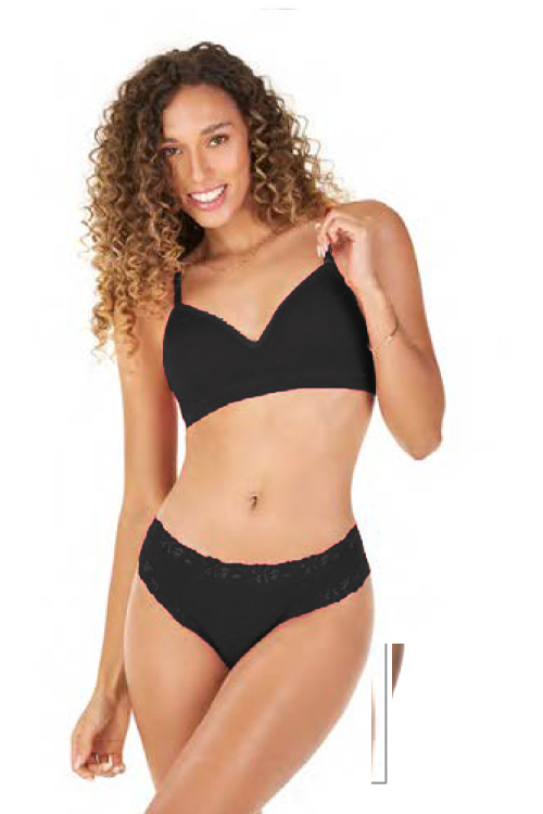 Calcinha Biquíni Flower com renda sem costura