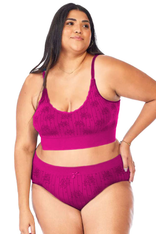 Calcinha Biquíni Flower Jacquard sem costura